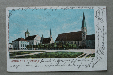 AK Gruss aus Altötting / 1902 / Strassenansicht / Kapellplatz
